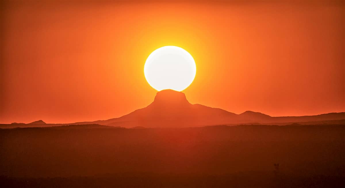 sunrise over desert